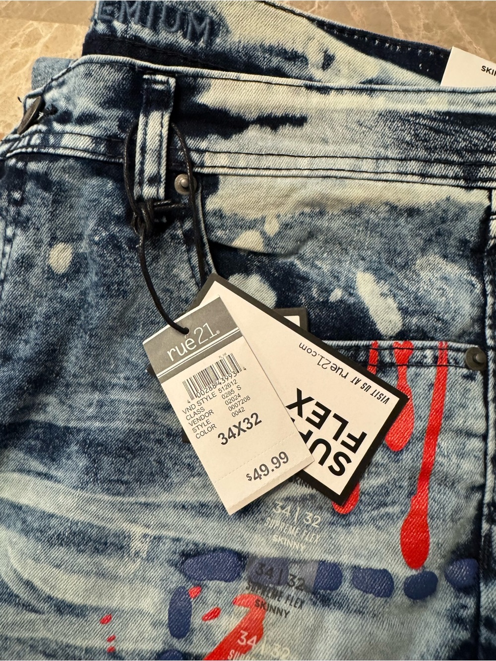 Rue21 Blue Artistic Denim with Graphic Accents - Picture 10 of 12